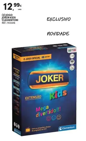 Continente Jogo Joker Kids Clementoni promoção