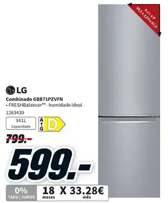 MediaMarkt LG Combinado GBB71PZVFN promoção