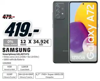 MediaMarkt Samsung Smartphone Galaxy A72 promoção