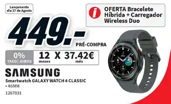 MediaMarkt Samsung Smartwatch Galaxy WATCH 4 Classic 46mm promoção