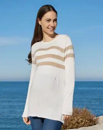 Camisola de maternidade branca com incrustação de faixa de ouro