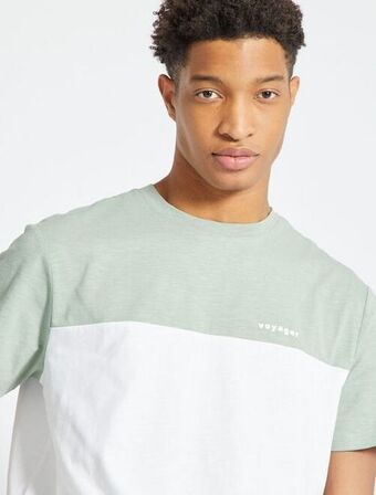 Kiabi T-shirt color-block promoção