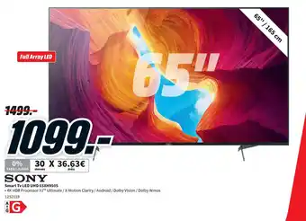 MediaMarkt Sony Smart TV LED UHD 65XH9505 promoção