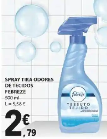 E.Leclerc SPRAY TIRA ODORES DE TECIDOS FEBREZE 500ml promoção