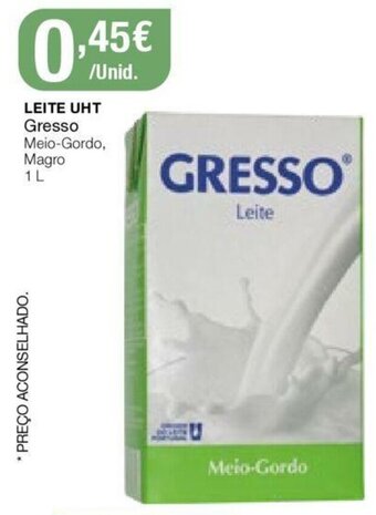 Intermarché Leite UHt Gresso 1L promoção