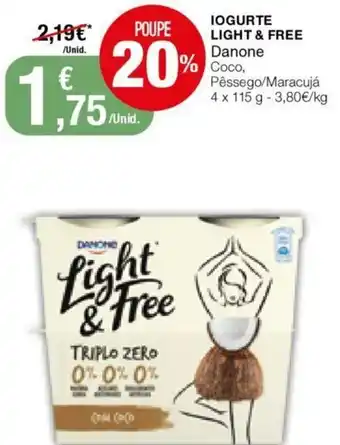 Intermarché Iogurte Light & Free Danone 4x115g promoção