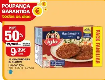 18 Hamburgers S/ Glúten Capitão Iglo