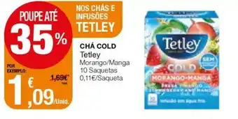 Intermarché Chá Cold Tetley 10 Saquetas promoção