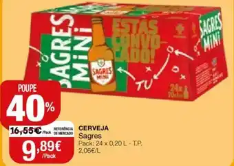 Intermarché Cerveja Sagres 24x0,20L promoção