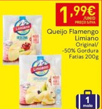 Recheio Queijo Flamengo Limiano Original/ -50% Gordura Fatias 200g promoção