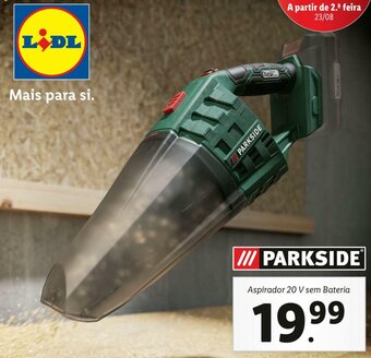 Lidl Parkside Aspirador 20V sem Bateria promoção