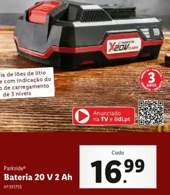 Lidl Parkside Bateria 20 V 2 Ah promoção