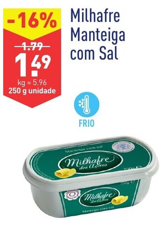 ALDI Milhafre Manteiga com Sal 250g promoção
