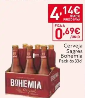 Recheio Cerveja Sagres Bohemia Pack 6x33cl promoção