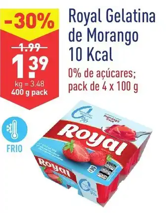 ALDI Royal Gelatina de Morango 10 Kcal 4x100g promoção