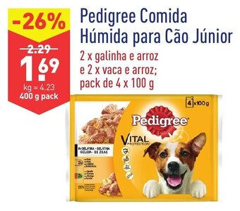 ALDI Pedigree Comida Húmida para Cão Júnior 4x100g promoção