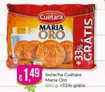 Bolama Bolacha Cuétara Maria Oro 600g + 33% grátis promoção