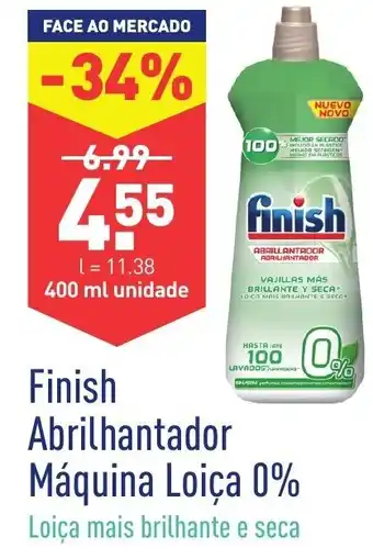 ALDI Finish Abrilhantador Màquina loiça 0% 400ml promoção