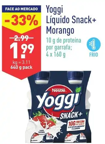 ALDI Yoggi Líquido Snack+Morango 4x160g promoção