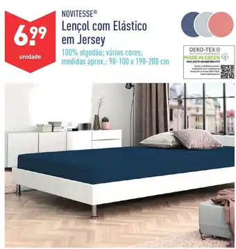 ALDI Lençol com Elàstico em Jersey 90-100x190-200cm promoção