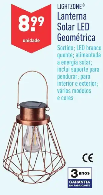 Lanterna Solar LED Geométrica