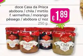 Bolama Doce Casa da Prisca Abóbora/ Chila/ Mirtilo/ F. Vermelhos/ Morango Pêssego/ Abóbora C/ Noz 250g promoção