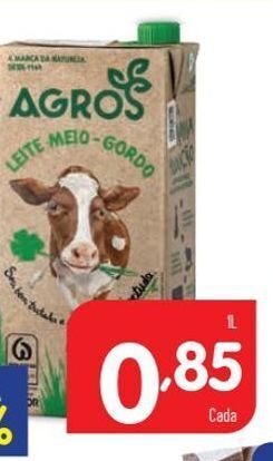 Leite semi desnatado agros