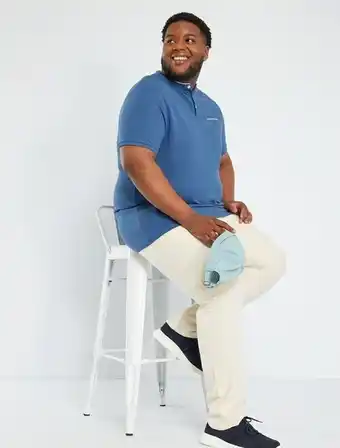 Kiabi Polo com gola mao em piqué de algodão promoção