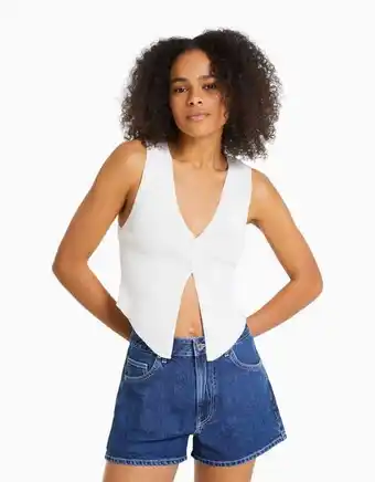 Bershka Calções denim mom fit promoção