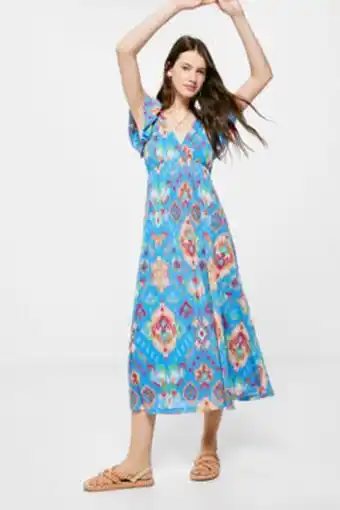 Springfield Vestido midi estampado costas zigzag promoção