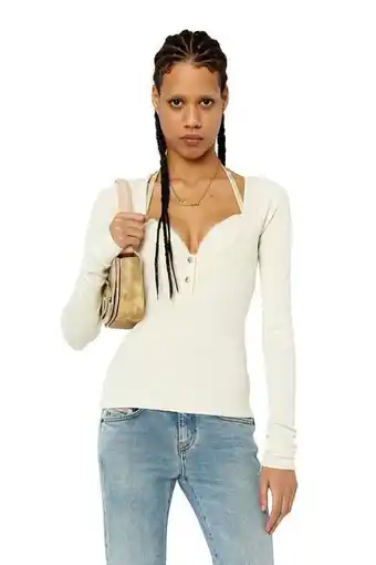 Long-sleeve top with lace bra