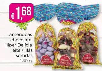 Bolama Amêndoas Chocolate Hiper Delícia Leite/ Lilás Sortidos 180g promoção