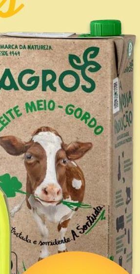 Amanhecer Leite semi desnatado agros promoção