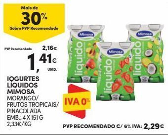 Continente Bom dia Iogurte mimosa promoção