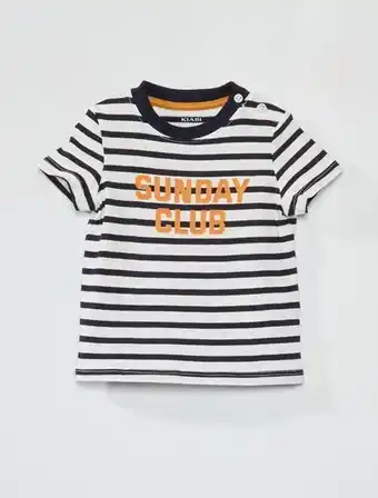 Kiabi T-shirt às riscas de manga curta promoção