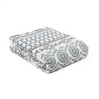 Hôma Colcha aztec cinza e branca 240x260cm promoção