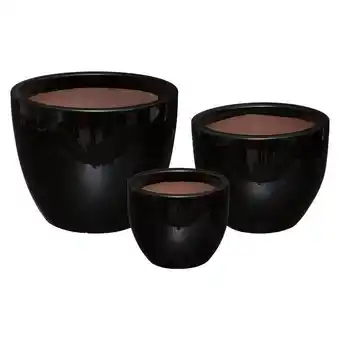 Hôma Vaso preto em cerâmica 30x37cm promoção