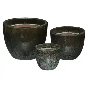 Hôma Vaso verde e preto em cerâmica 24x29,5cm promoção