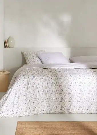Mango Capa de edredão reversível às flores e riscas (cama de 90 cm) promoção