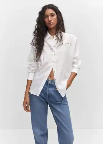 Mango Blusa de 100% linho promoção