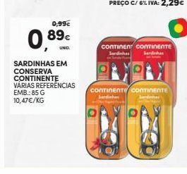 Sardinhas em lata continente