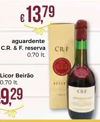 Bolama Aguardente C.R. & F. Reserva 0,75lt promoção