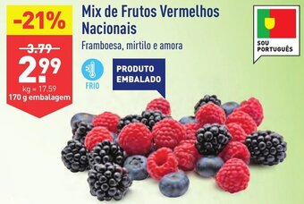 ALDI Mix de Frutos Vermelhos Nacionais promoção
