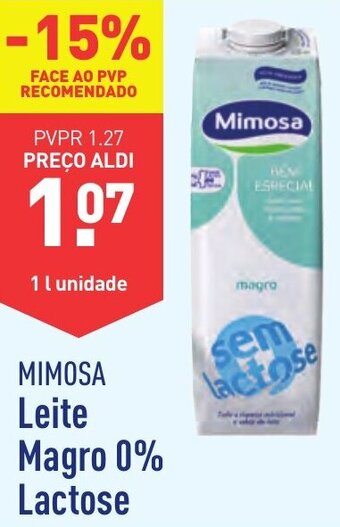 ALDI MIMOSA Leite Magro 0% Lactose promoção