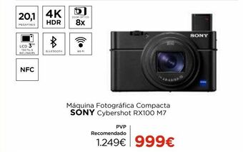 El Corte Inglés Câmera fotográfica sony promoção