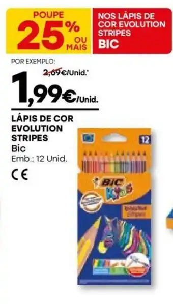Intermarché Lápis de Cor Evolution Stripes Bic 12 Unid promoção