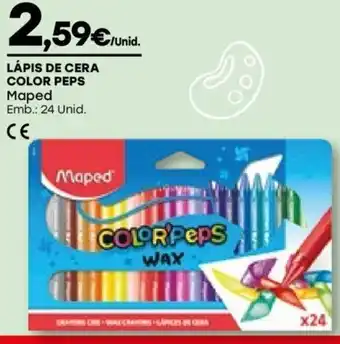 Intermarché Lápis de Cera Color Peps Maped 24 Unid promoção