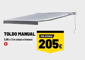 Brico Depôt TOLDO MANUAL 3,95 x 3 m cinza e branco + promoção