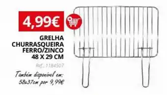 GRELHA CHURRASQUEIRA FERRO ZINCO 48x28cm