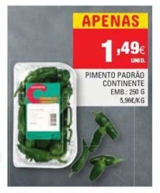 Continente Pimento Padrão Continente 250g promoção